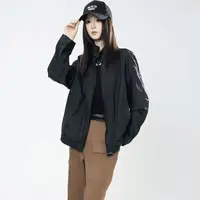 AMASS/阿玛施早秋新款运动风机车夹克黑色户外宽松外套女-540087 