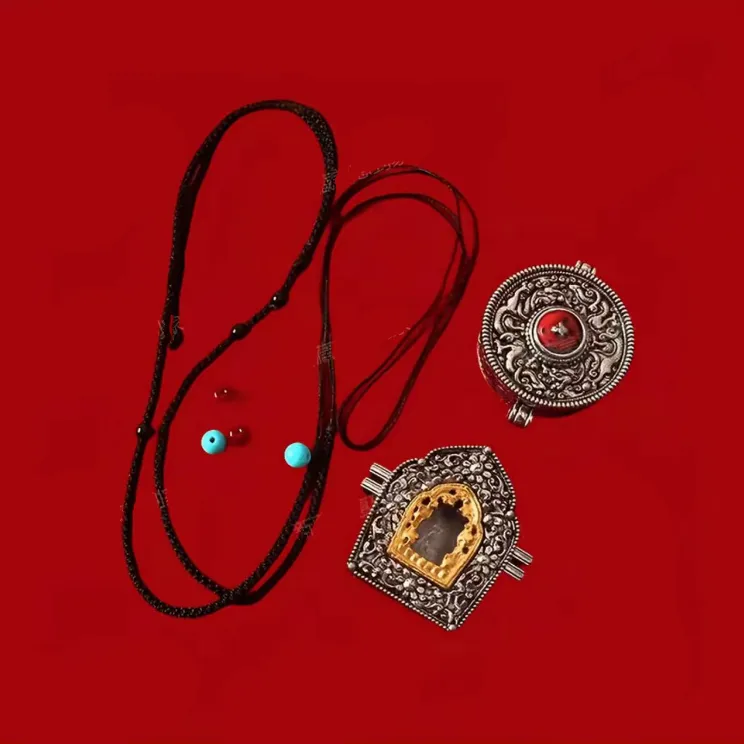 钨合金吊坠 【全国包邮】2件藏式民族风尼泊尔镀金嘎乌盒项链不掉色