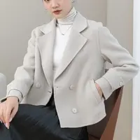 (100%全羊毛）秋季新款设计感女款显高显瘦设计感厚款外套6247