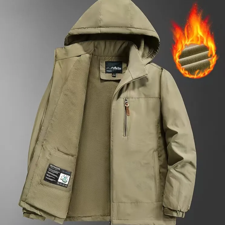 狼族纪元冬季大码棉服男士加绒加厚防风防水冲锋上衣保暖外套男