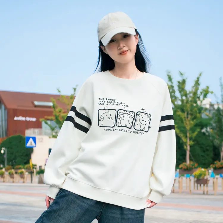 中学生卫衣宽松圆领上衣休闲韩版青少女秋季2025年新款秋刺绣可爱