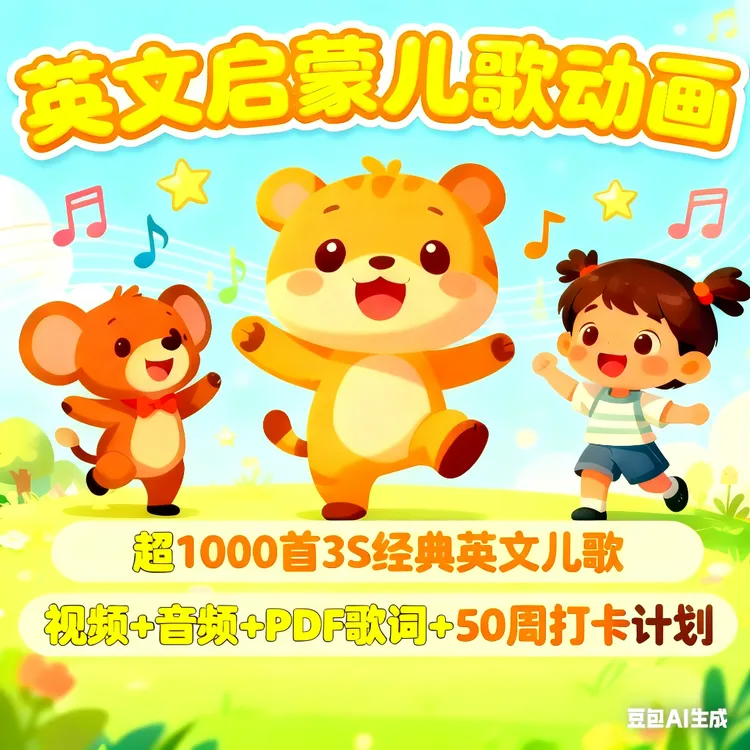 （0-9岁儿歌）2025新版sss英语启蒙动画零基础学英语神器1900集双语