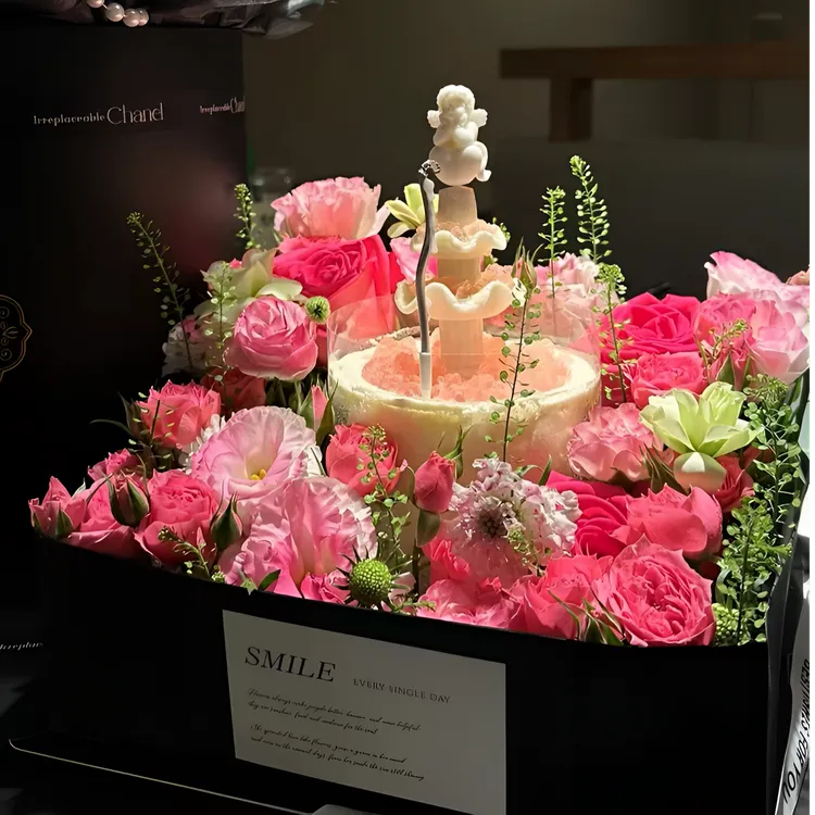 莫奈花园许愿池女神生日蛋糕重庆成都北京上海昆明全国同城配送