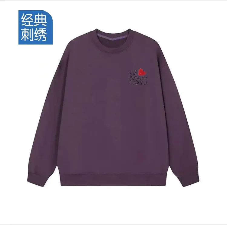 【万针刺绣】男女情侣款青春设计感情侣INS圆领卫衣-罗马爱心