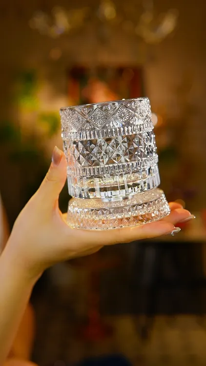 280ml水晶解压转转杯带底座玻璃酒杯玻璃酒杯玻璃酒杯