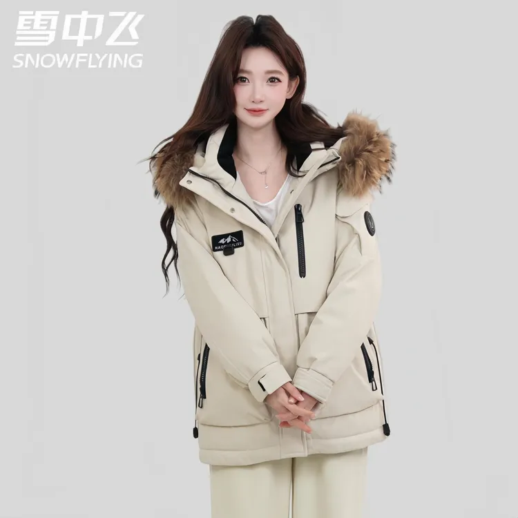 【琥珀流光】2025鹅绒新情侣款冬季毛领工装户外保暖秋冬潮流羽绒服