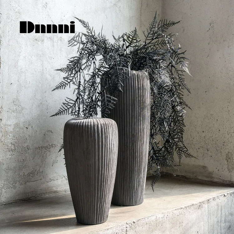 Dnnni陶瓷拉丝花器客厅玄关创意家居装饰摆件样板间别墅酒店民宿