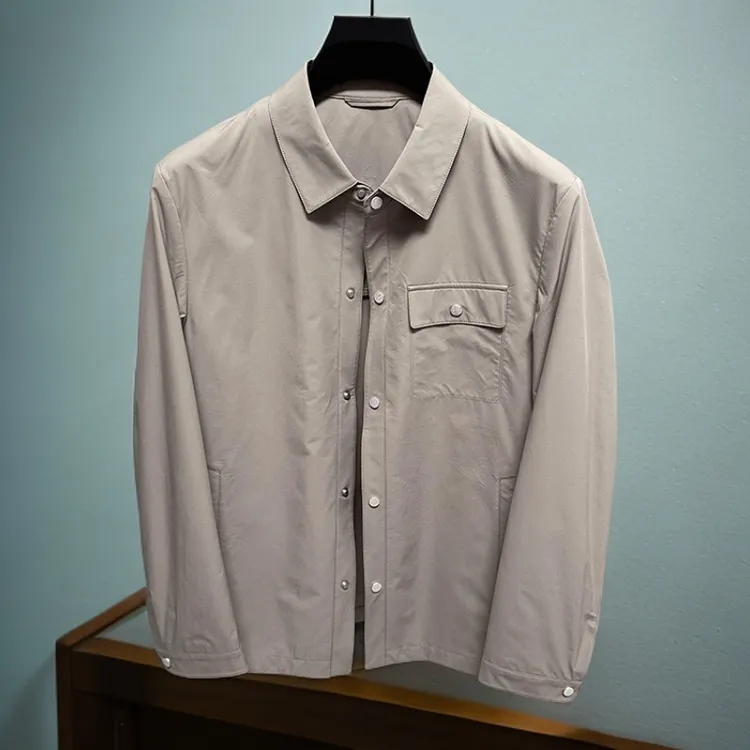 泰维肯戈春秋季新款上衣百搭轻商务休闲翻领中年男士薄款夹克外套