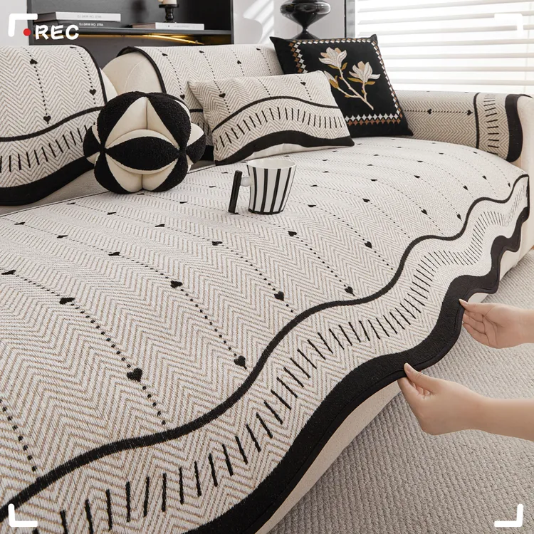 麦颜2025新款沙发垫四季通用法式轻奢高级感异形沙发固定防滑盖布