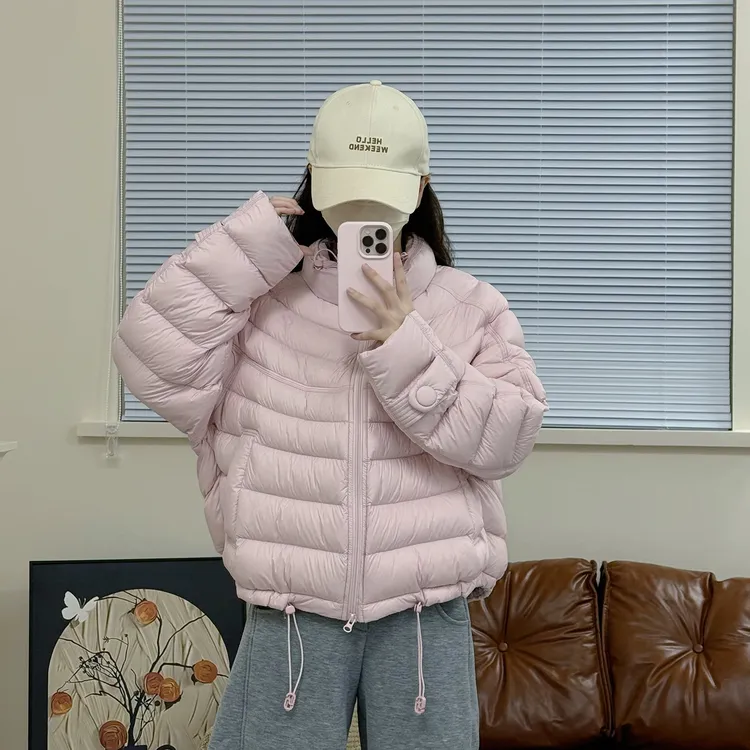 2025新排骨90白鸭绒羽绒服女泡芙秋冬立领韩版保暖百搭加厚外套