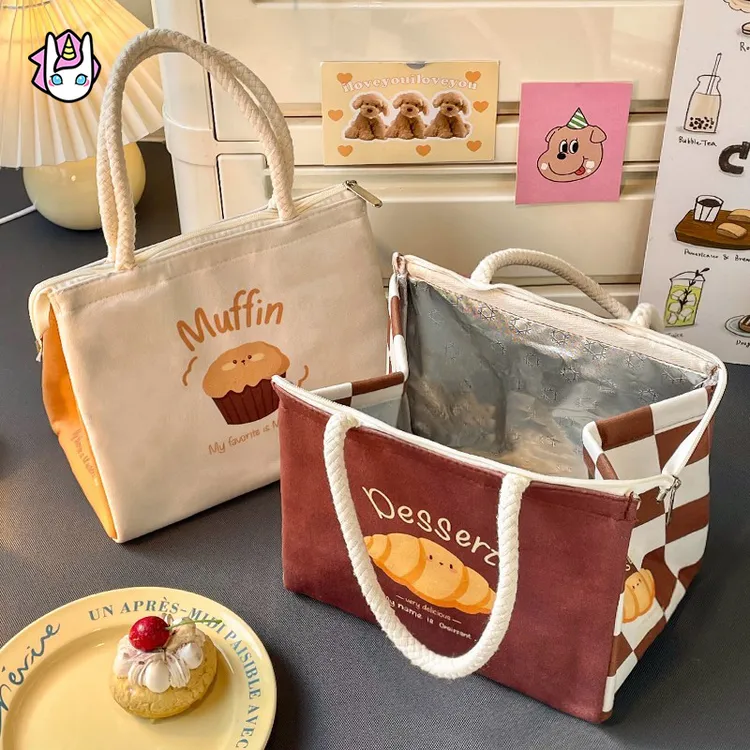 可爱保温饭盒袋便当包上班族带饭铝箔袋零食午餐包便携手提袋餐包