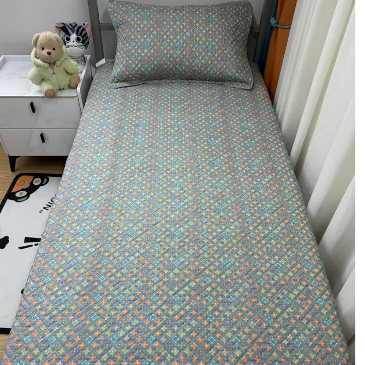 四季通用单人床学生宿舍上下铺单人床盖 床单 绗缝升级款 可机洗