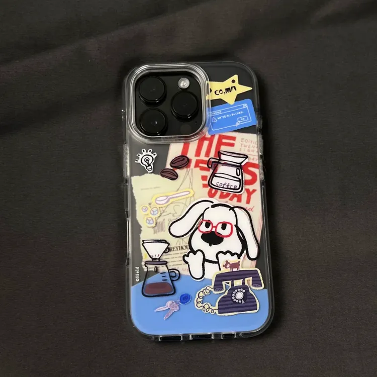 BANCA咖啡科研小狗适用iPhone17苹果16/15手机壳华为vivo小米oppo