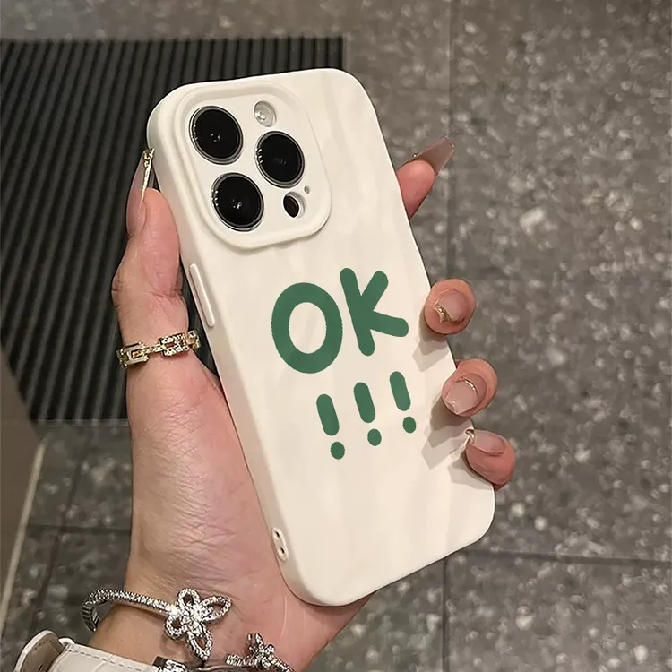 适用苹果17promax手机壳15/16pro英文ok14褶皱13Pro防摔12/14软壳