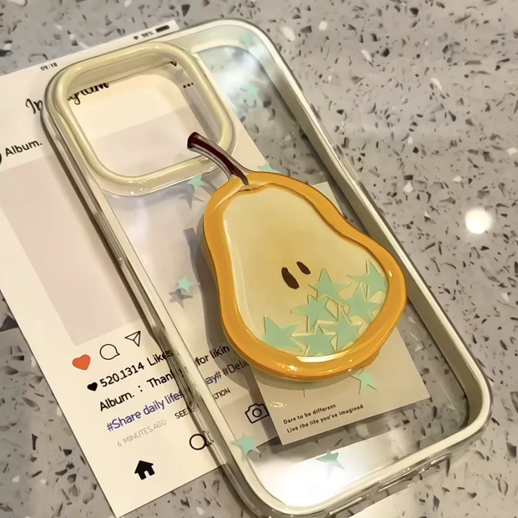 七壳子星星梨子适用于苹果15手机壳1413ProMax可爱iPhone12软16