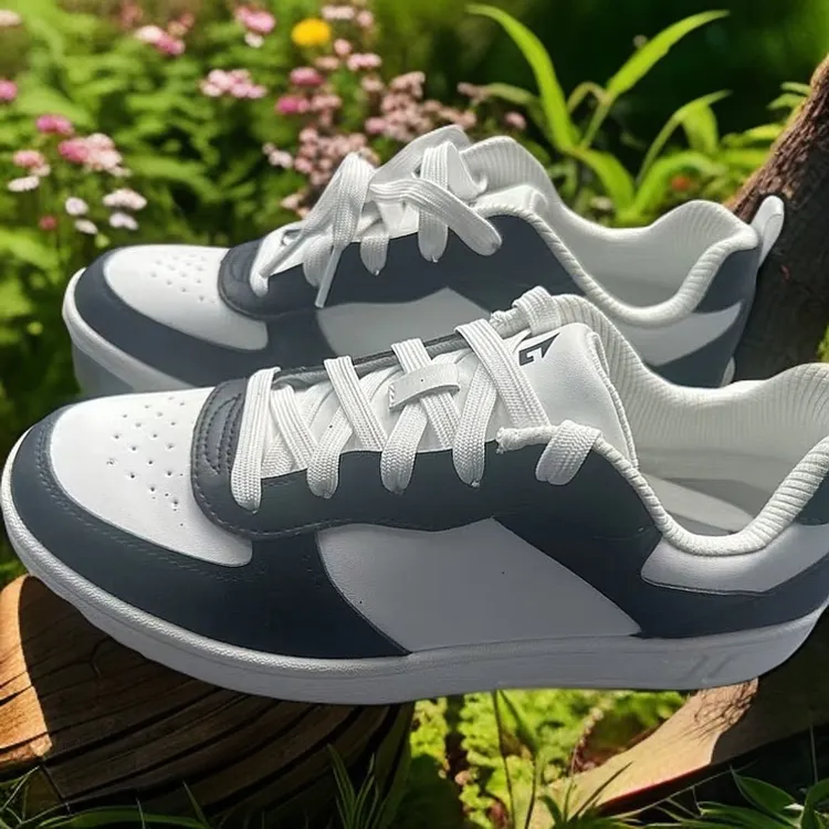 皮革拼接轻便板鞋白时尚秋季情侣休闲鞋运动鞋休闲鞋复古百搭女款