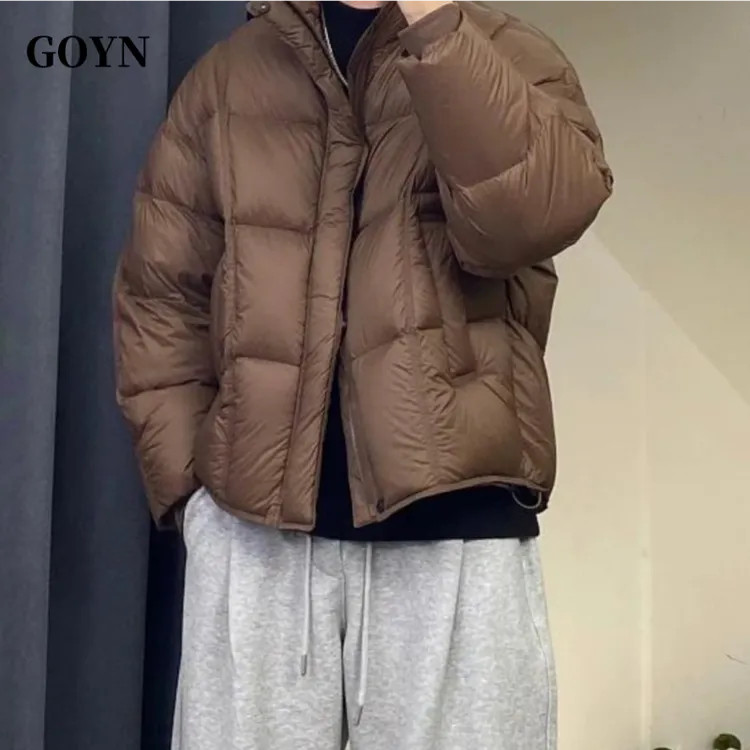GOYN冬季男士时尚高级感加厚保暖防寒复古百搭男装立领羽绒服外套