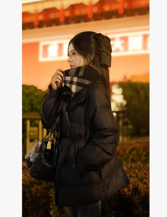 【宿慕SUMU】新款中长款宽松版立领保暖羽绒服50269