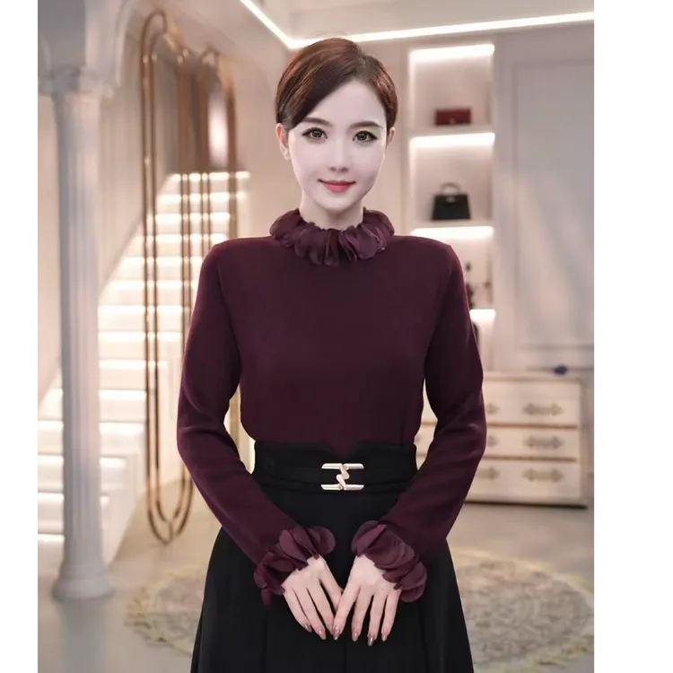 2025秋冬新款女装【JR-24】含绵羊毛可外穿精致打底针织衫内搭毛衣