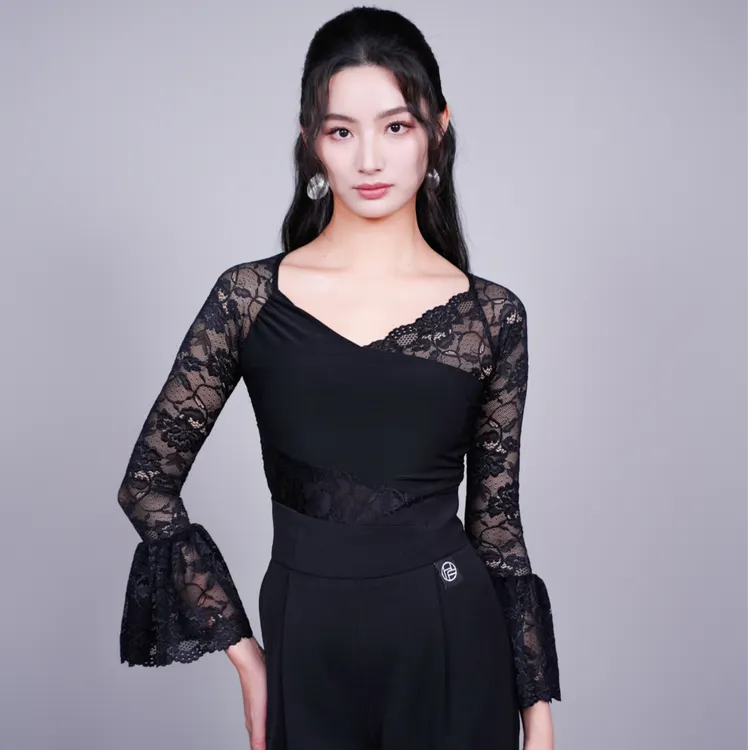 [HF品牌]SY292蕾丝女士摩登舞交谊舞蹈上衣