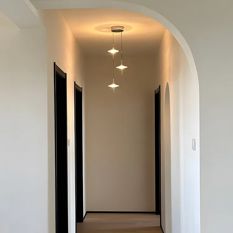 后现代高端屏风吊灯法式轻奢高级氛围感床头吊灯玄关装饰水晶吊灯