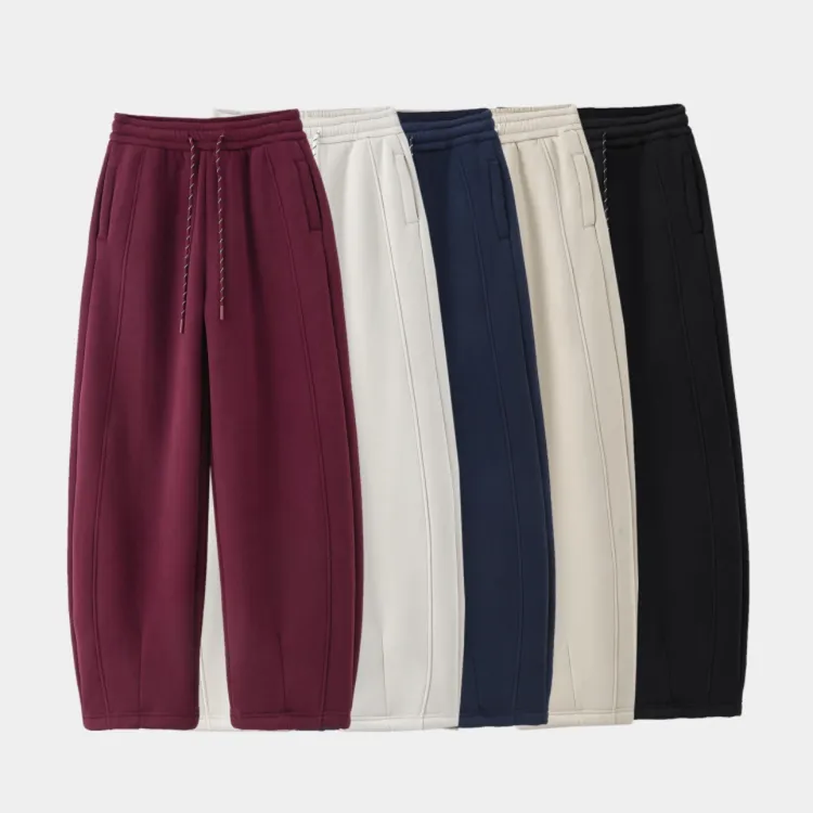 YG609加厚暖暖绒镰刀裤秋冬纯色休闲裤九分宽松运动裤百搭时尚