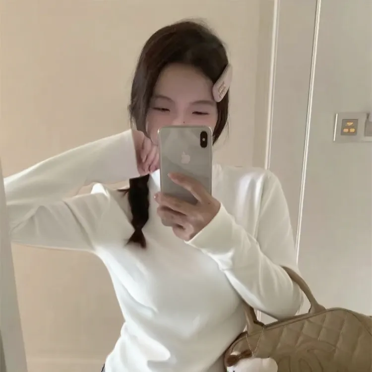 CHENDAYU 品牌直降！！！韩系纯色半高领德绒秋冬修身打底衫上衣女