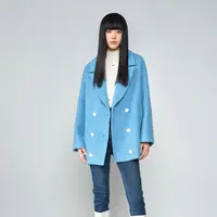【丽公主】商场同款新品羊毛混纺圈圈呢宽松大衣N0711A34233