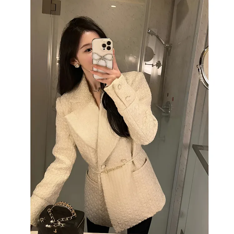 气质女神范小香风西装外套女秋季款2025高级感名媛炸街粗花呢上衣