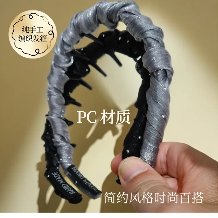 2025新款网红甜美女休闲风发箍手工编织简约时尚百搭原创设计发饰