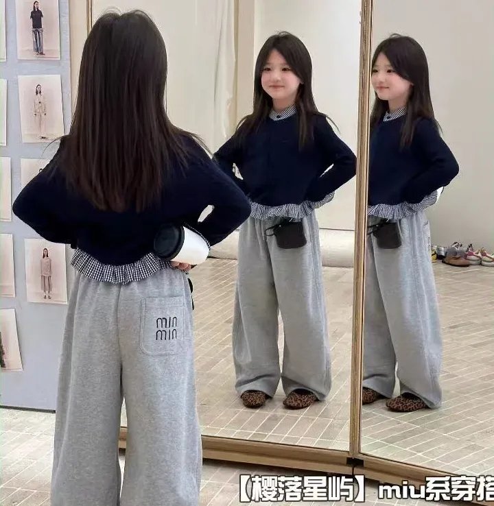 女童套装春秋款2025新款洋气时髦中大童外套裤子儿童两件套