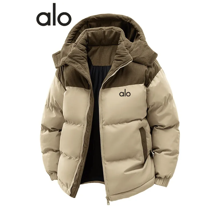 ALO潮牌可拆卸帽灯芯绒棉服冬季男款加厚棉衣秋冬外套男学生棉服 
