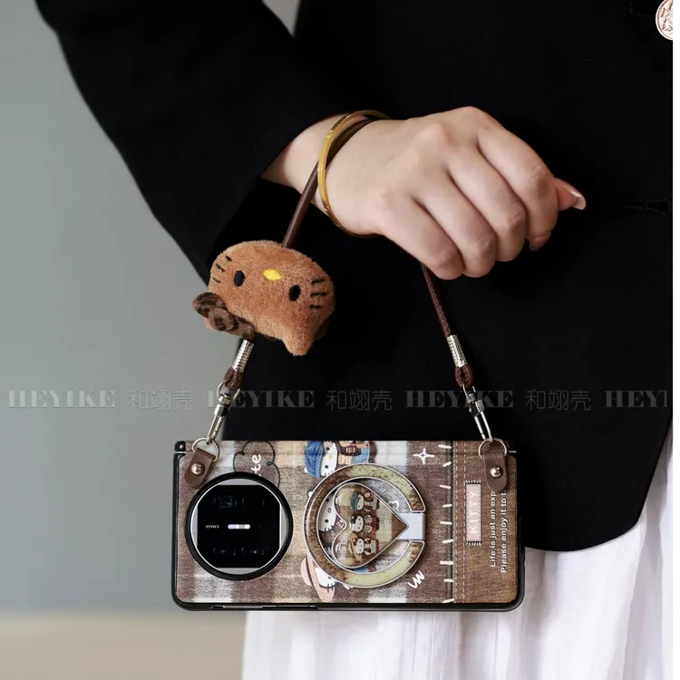 秋冬英伦毛衣KT适用华为mateX6手机壳荣耀magicv5磁吸vivoxfold5