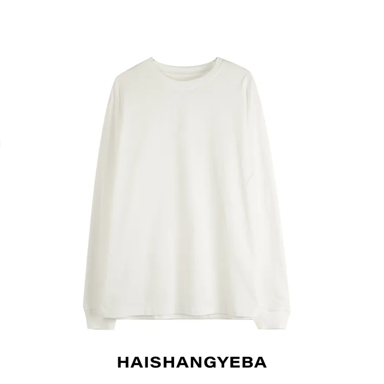 【海上叶爸】新款2025秋冬百搭棉厚款简约磨毛圆领长袖套头T恤