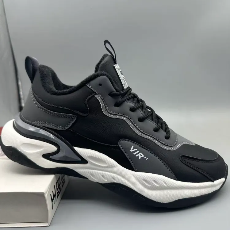 秋冬加绒加厚运动弹力防滑轻便舒适休闲运动男鞋