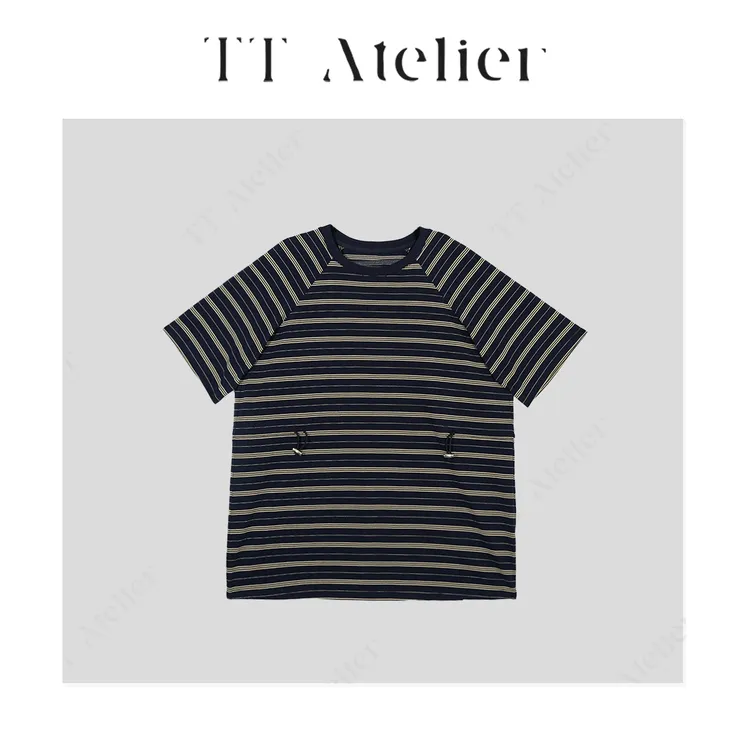 TT设计师【电影】下半身失踪宽松条纹慵懒风T恤TT190009