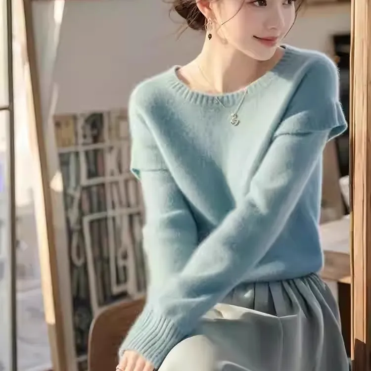 法式慵懒风保暖毛毛领连帽毛衣2025秋冬新款百搭绞花显瘦针织上衣