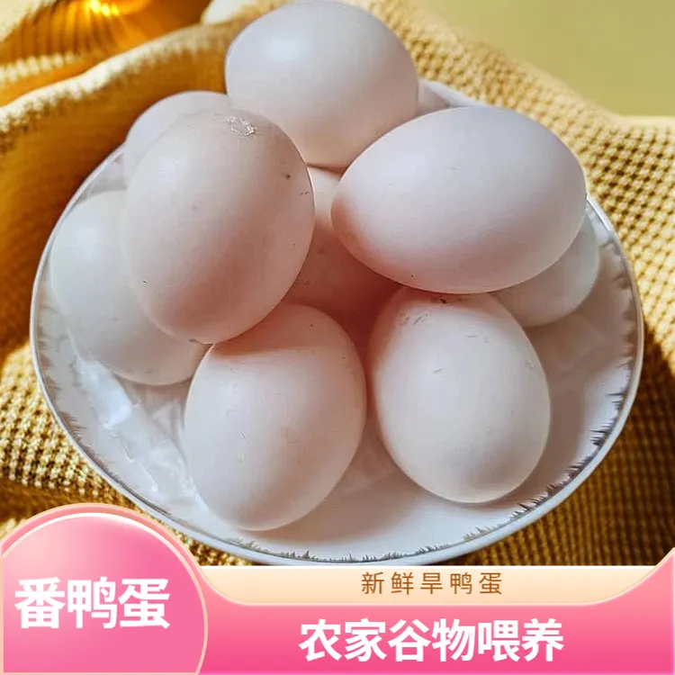 鸭蛋新鲜番鸭蛋农家散养五谷喂养西洋鸭蛋现捡现发破损包赔10枚装