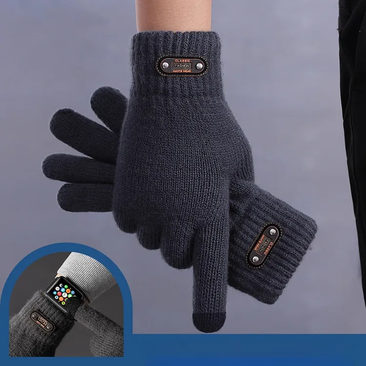 暖手套男女冬季加绒加厚保暖防寒可触屏东北加大码户外五指棉手套