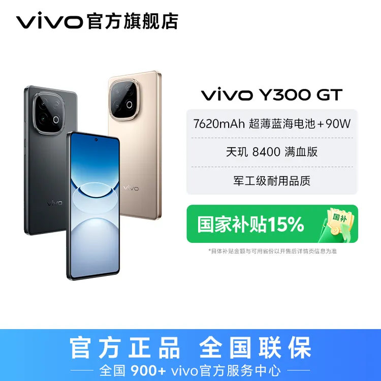 【中秋特惠】vivo Y300 GT 智能手机 7620mAh超薄蓝海电池