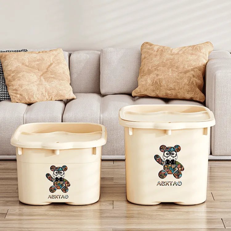 奶油风家用足浴盆足底按摩泡脚桶深过膝洗脚盆养生足浴保温洗脚桶