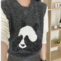【亮片熊猫】秋冬细闪亮片熊猫减龄百搭针织马甲女显瘦外穿背心坎肩
