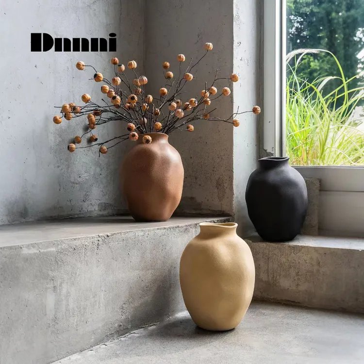 Dnnni中古不规则花器客厅电视柜样板间民宿花瓶干花陶瓷艺术摆件
