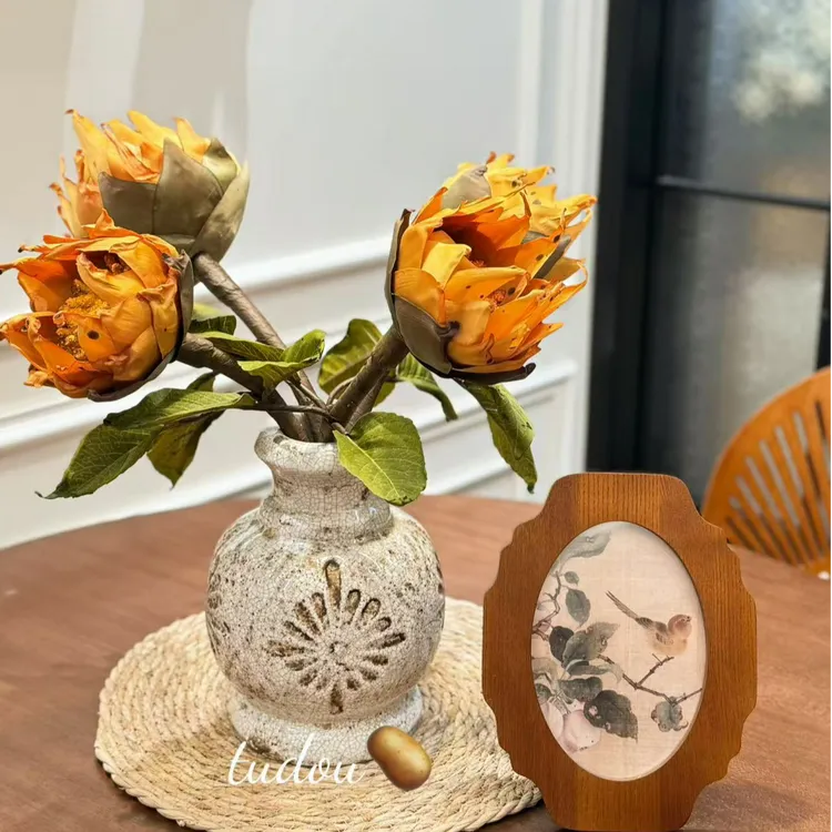 掬涵油画向日葵法式艺术仿真花美式干花装饰摆件秋色橱窗设计【荐】