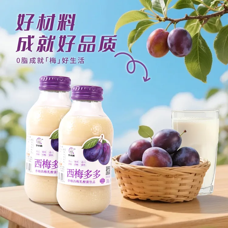 华小俏【300g*12瓶】西梅乳酸菌饮品酸奶畅喝饮料