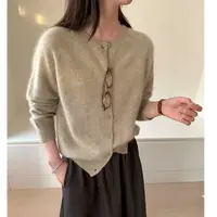 【杏色】法式小香风针织开衫女毛衣外套气质时尚宽松上衣