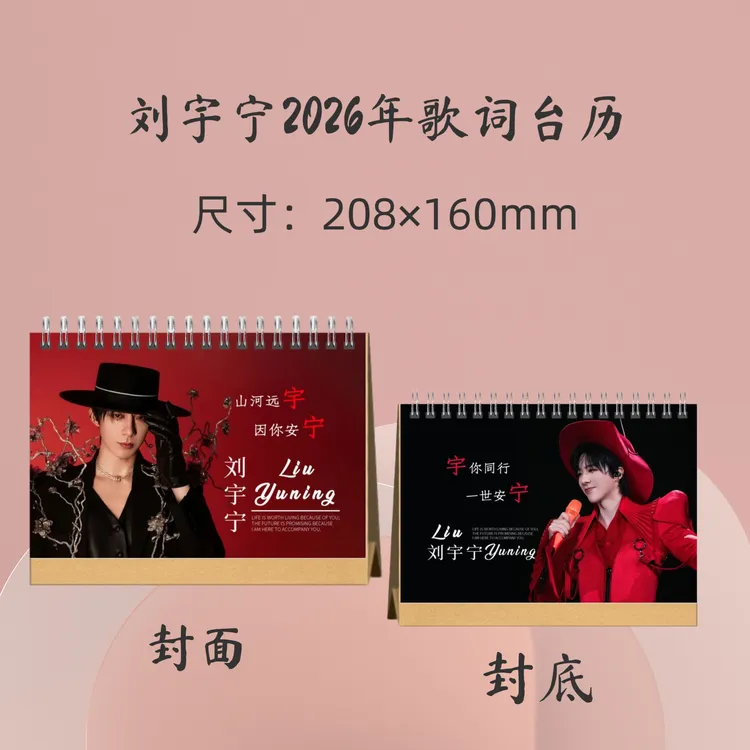 刘宇宁2026年台历抱枕礼品生日礼物周边应援