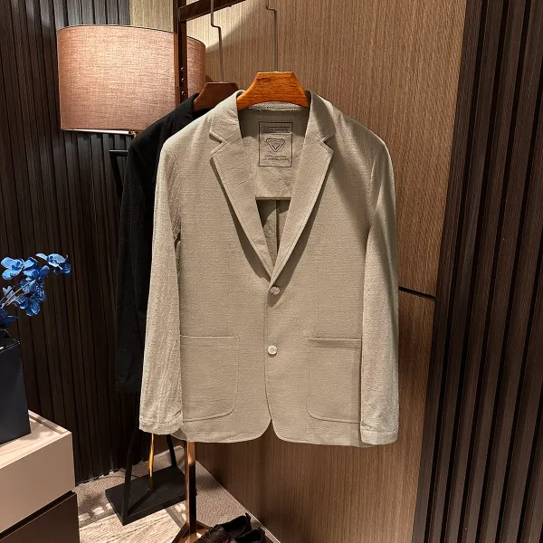 【老钱轻休闲】2025秋季新款男士高品质简约纯色百搭西服便西西装