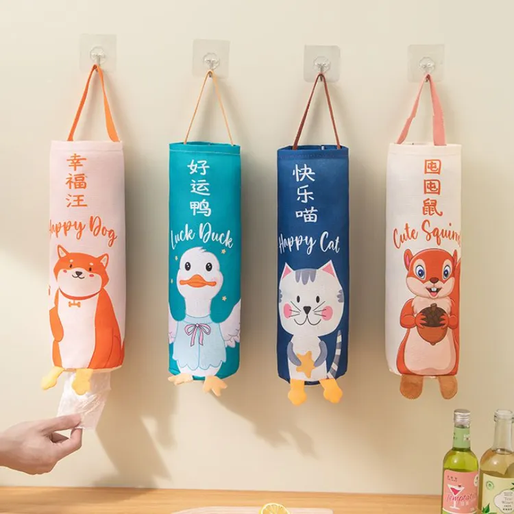 壁挂式厨房垃圾袋收纳器整理袋购物袋挂袋储物袋收集器