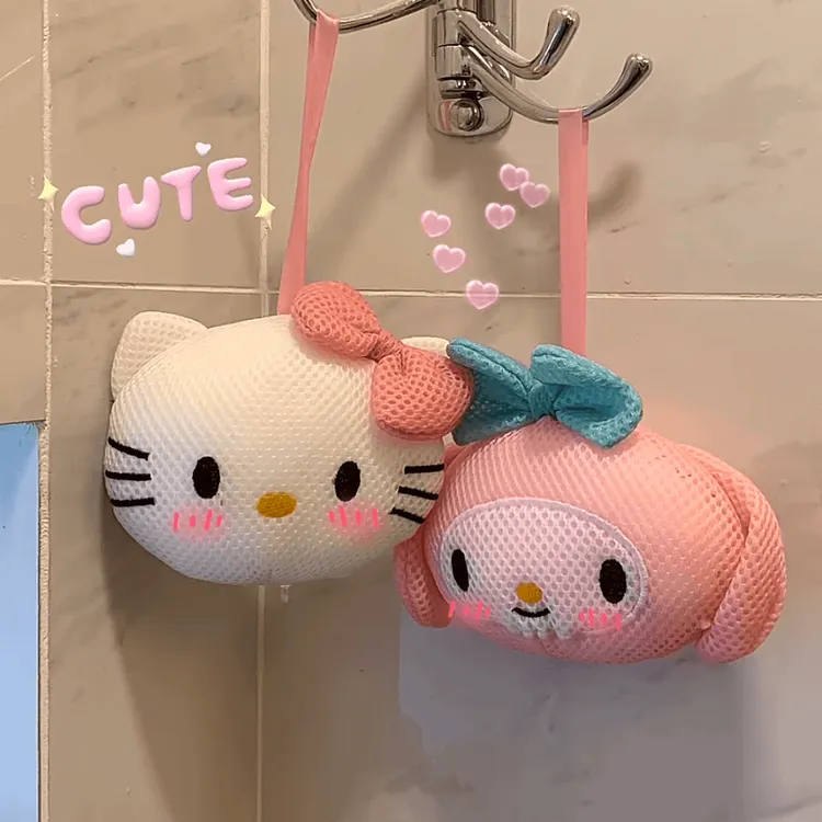 hellokitty沐浴球泡澡球三丽鸥儿童卡通起泡搓澡海棉家用洗浴用品